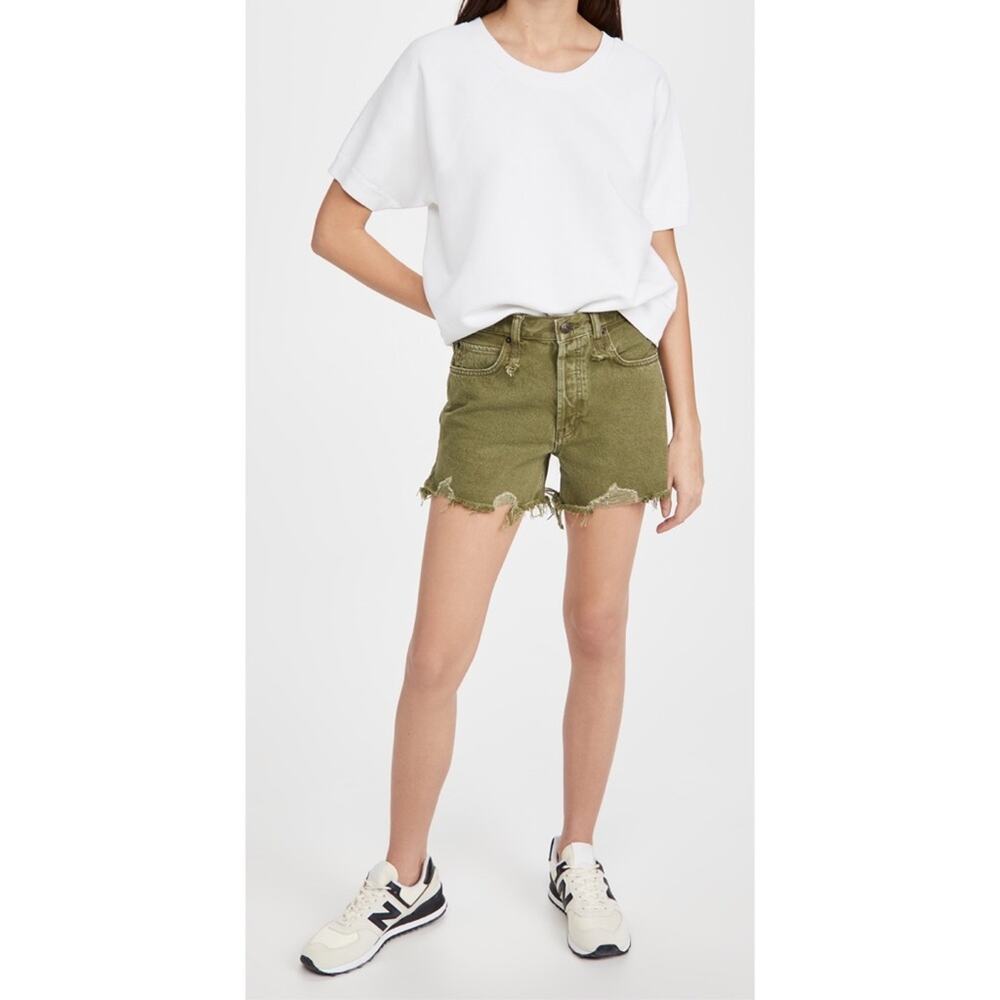 New Free People Makai Cutoff Shorts in Olive Women's Size 24